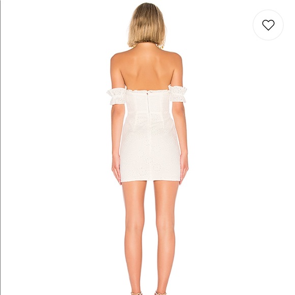 LPA Fitted Lace Up Mini Dress in Ivory - Picture 3 of 8